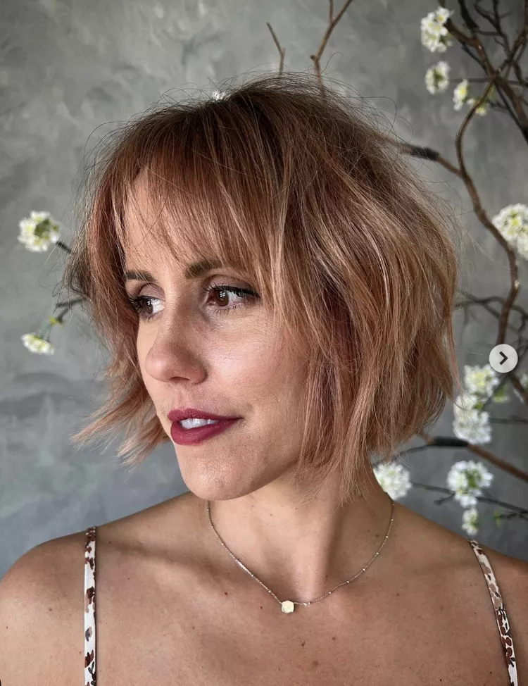 Strawberry Shaggy Bob