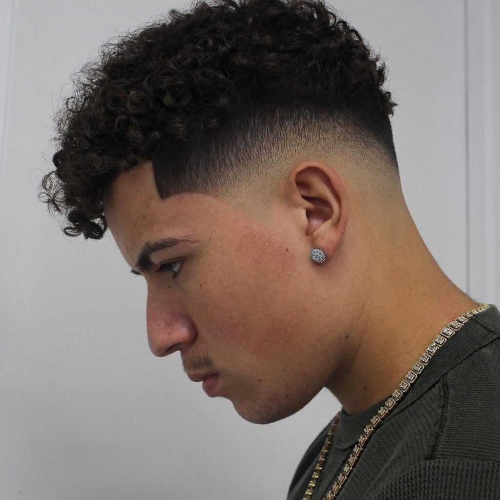Curly Fringe Fade