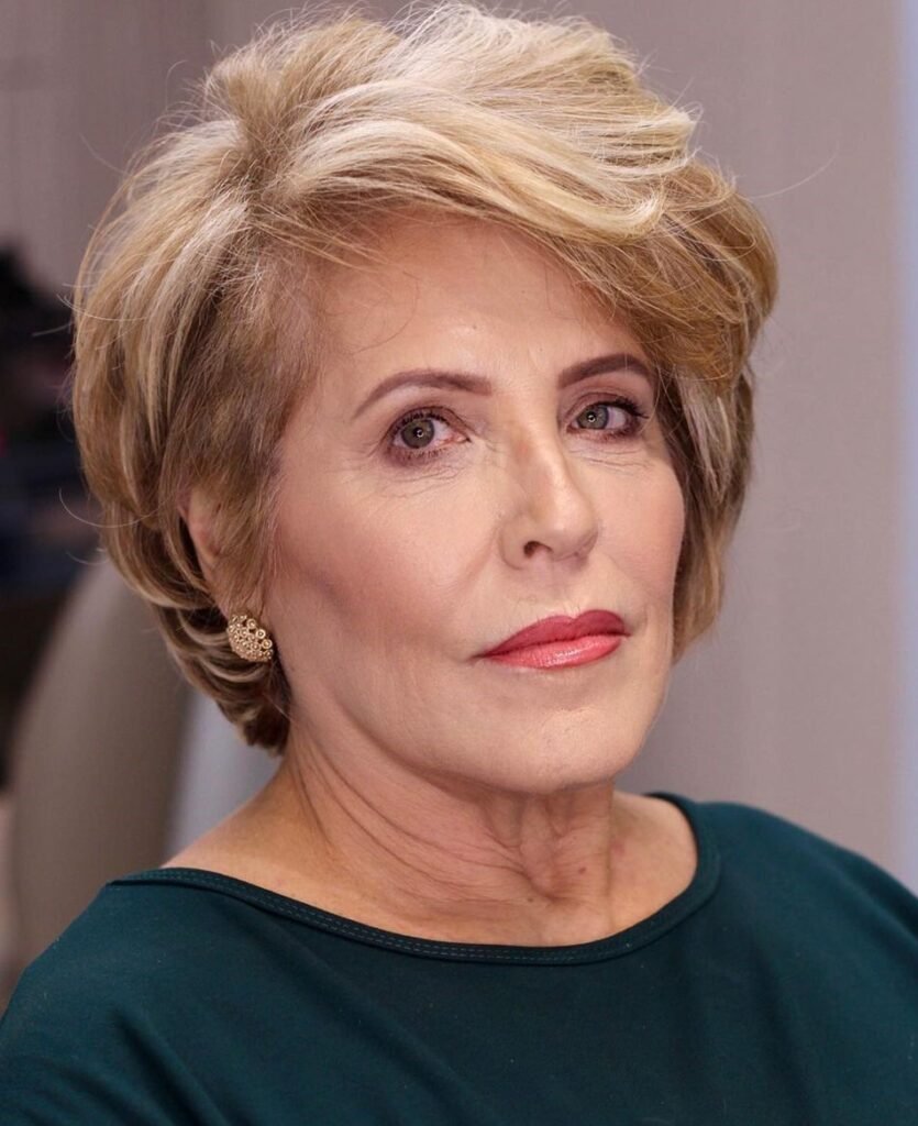 Layered Short Hair with Side Bangs