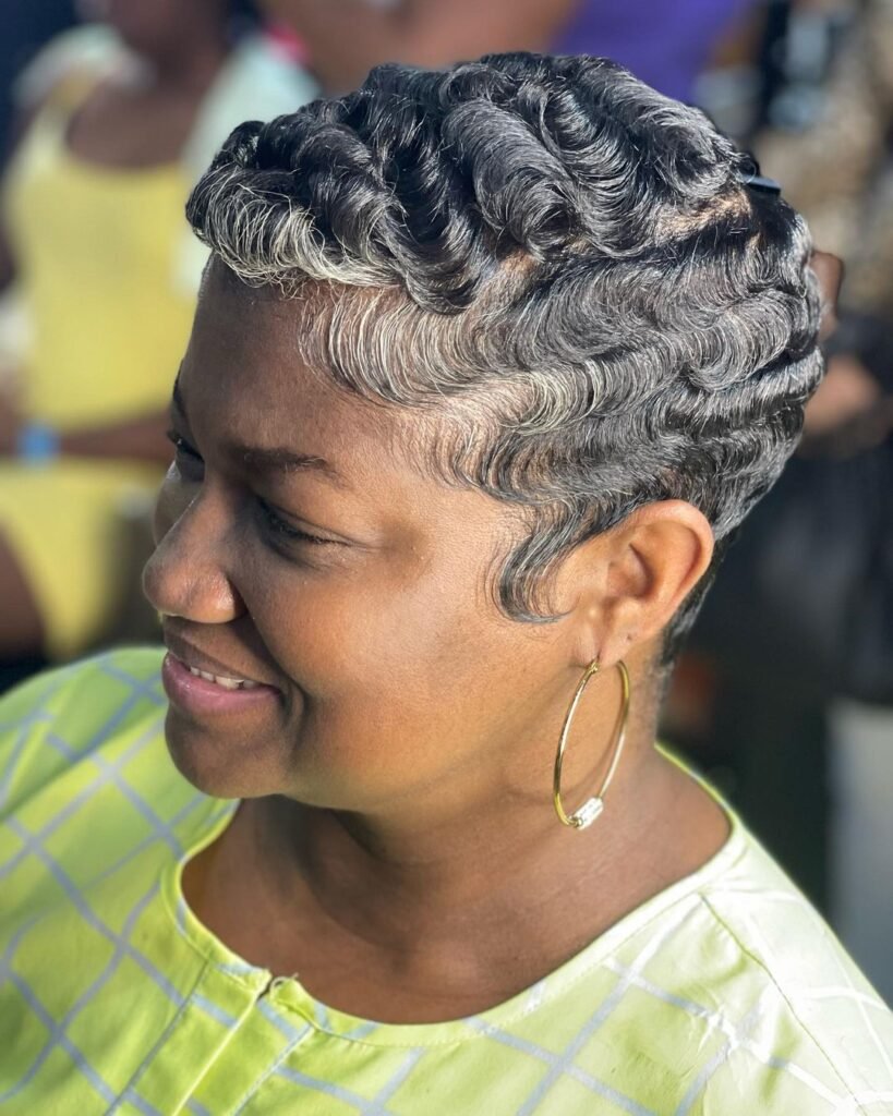 Frosted Finger Wave Pixie