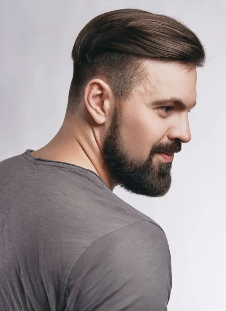 Side-Swept Pompadour With High Undercut