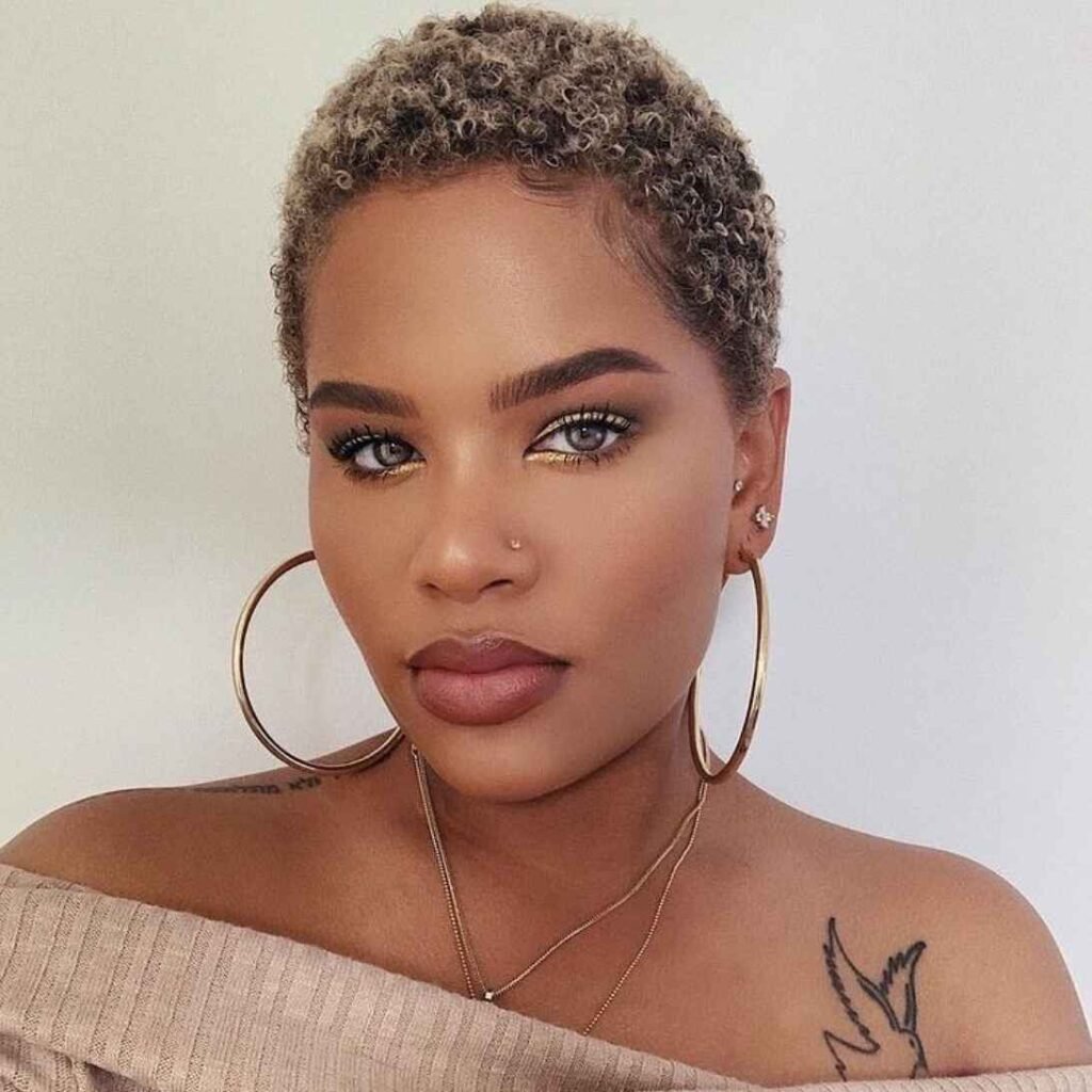 Blonde Curly TWA