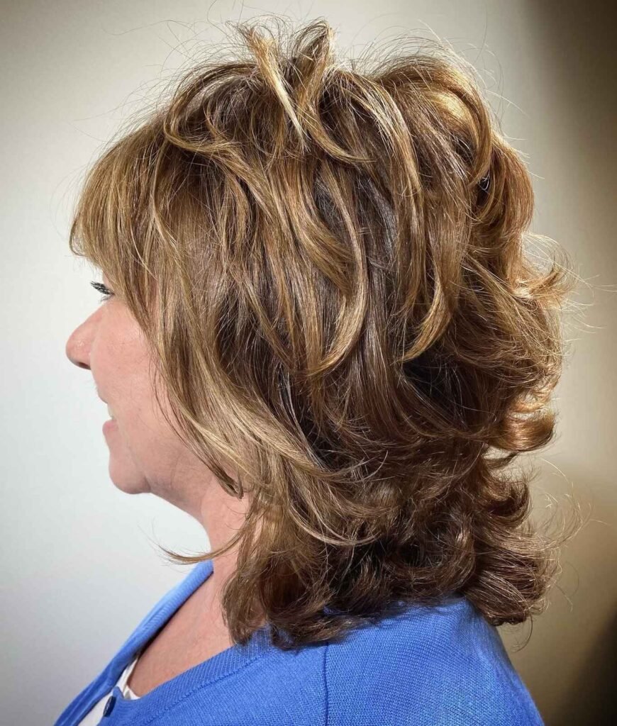 Medium-Length Honey Brown Wolf Cut
