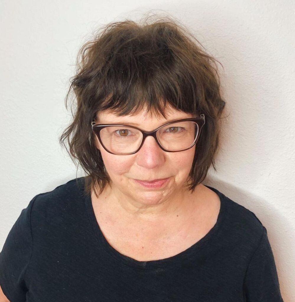 Short Razor-Cut Shag for Curly Hair