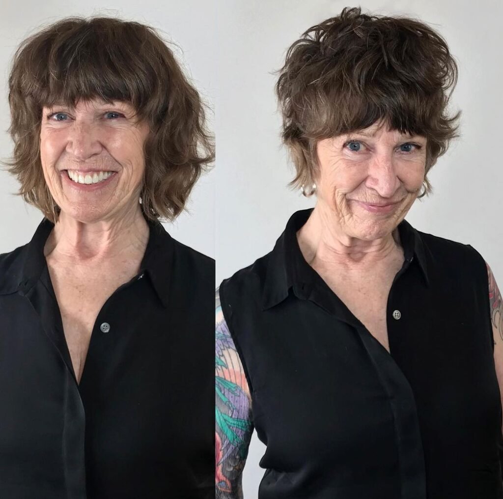 Fluffy Short Brunette Shag
