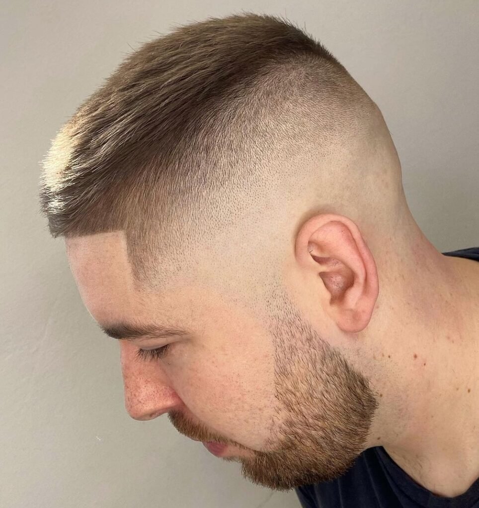 Bald fade with facial hairstyle
