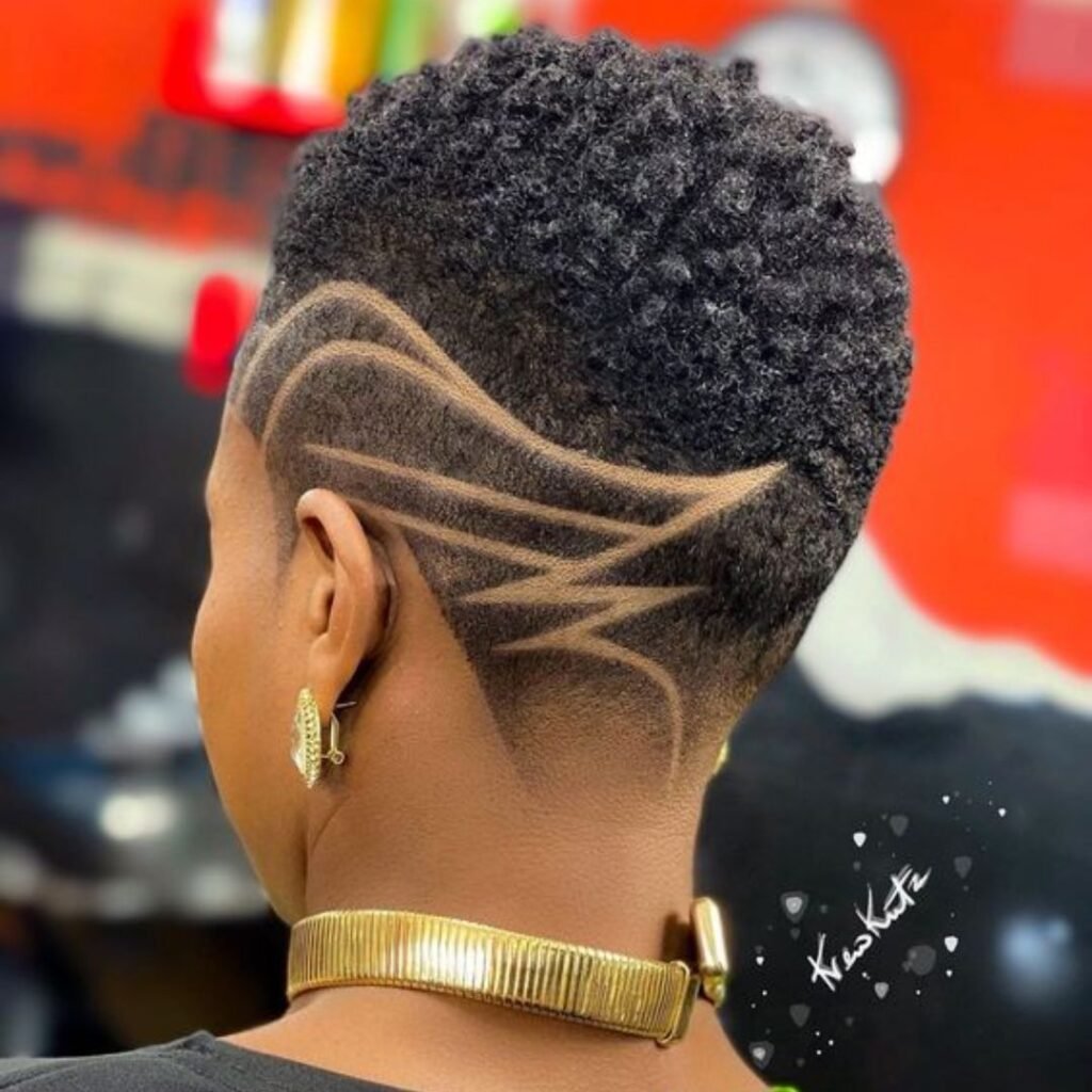 Afro Coils Fade with Design