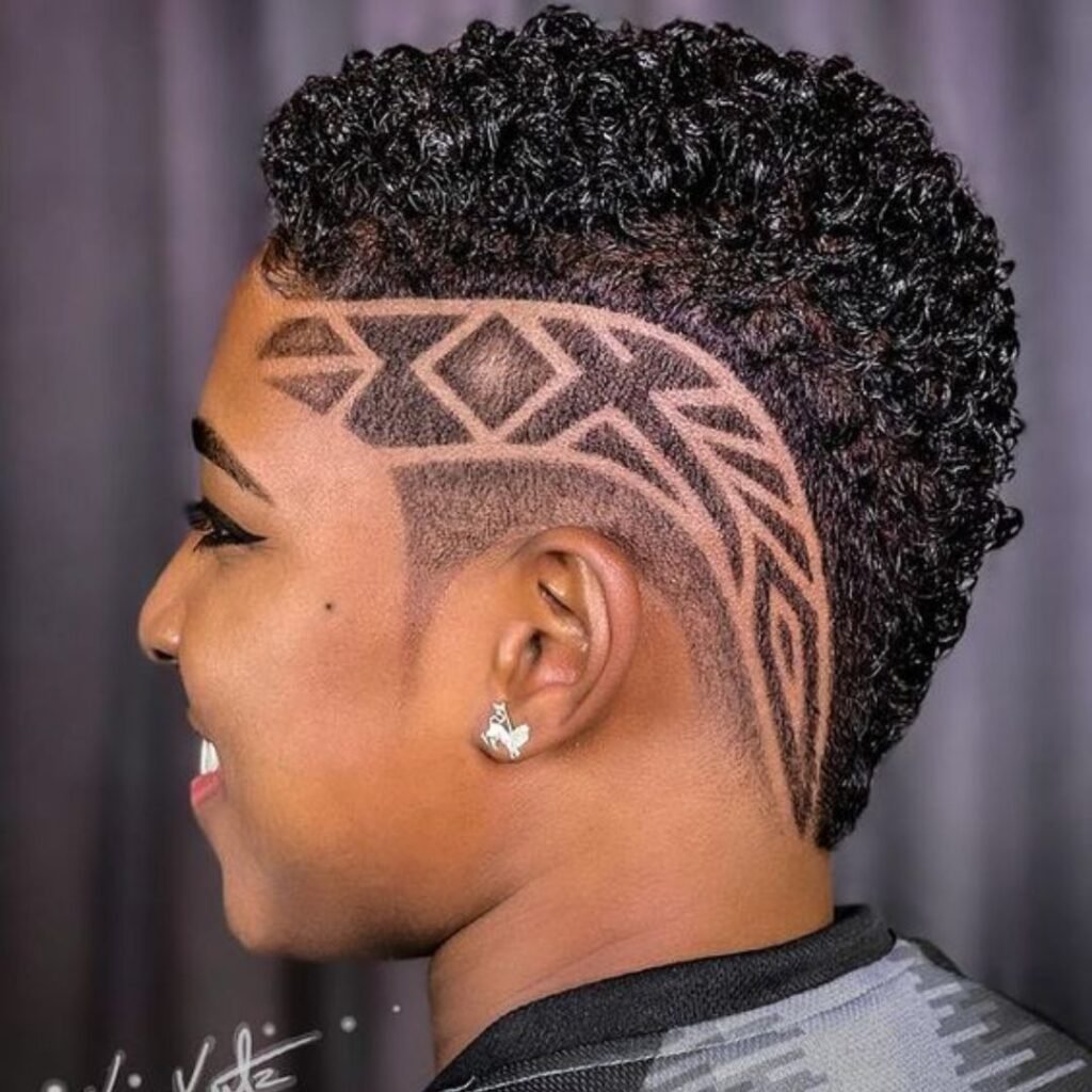 Aztec Fade Design with Jerry Curls
