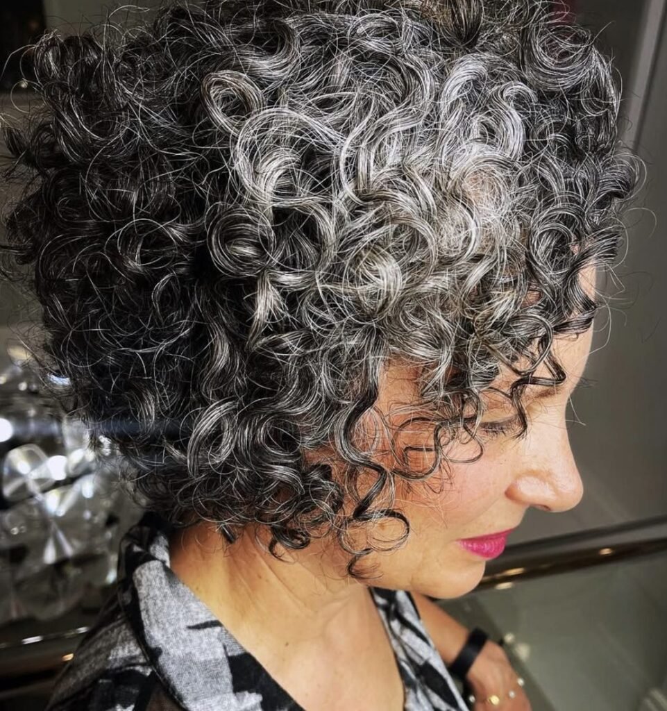 Layered Bob with Natural Curls