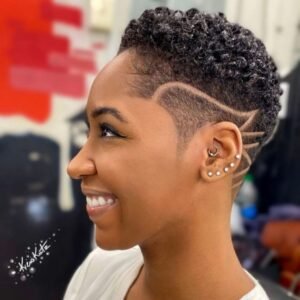 Shaved Sides With Multiple Stud Earrings