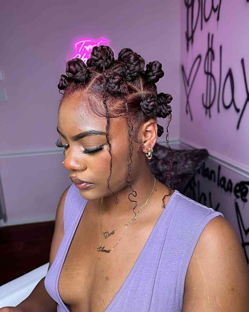 Bantu Knots With Triangle Patterns