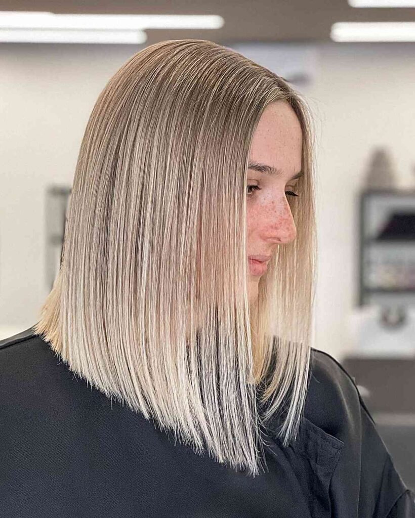 Blunt Sleek Bob with Slight Graduation