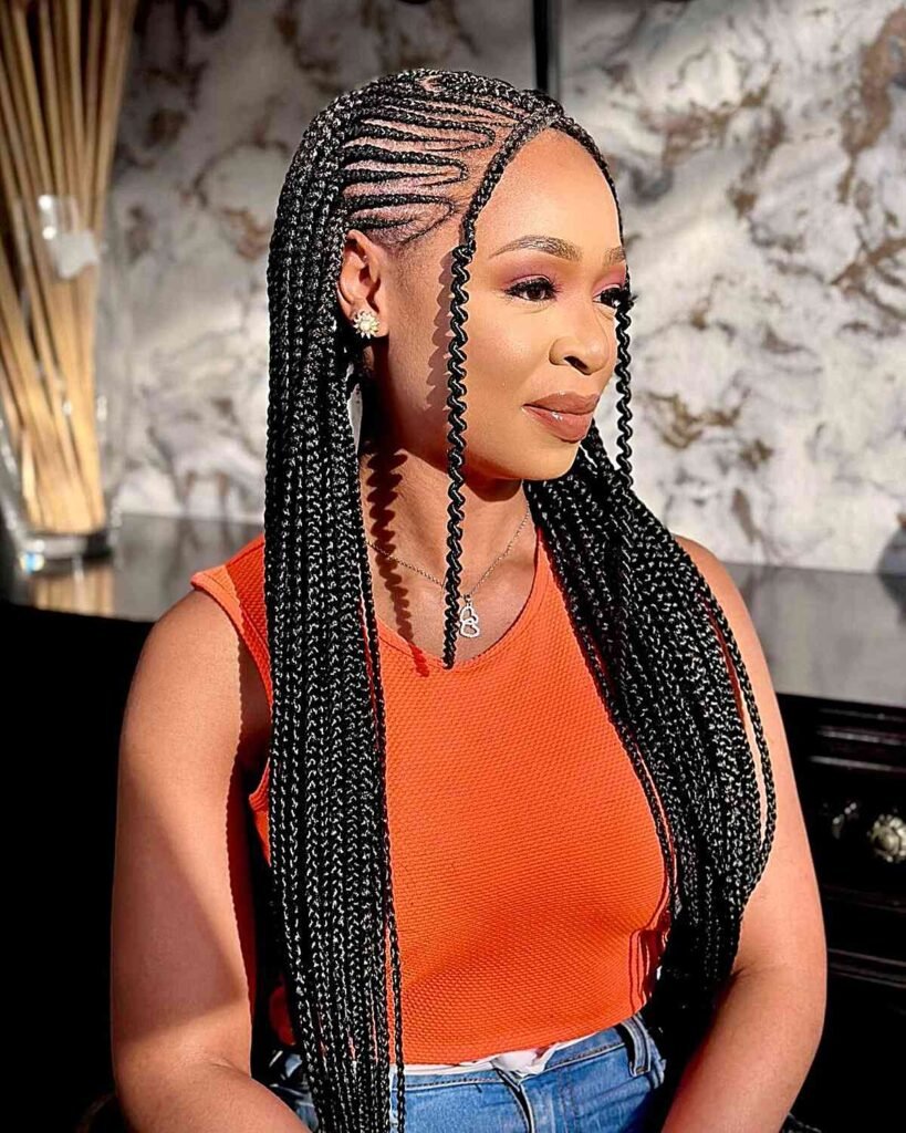 Unique Braided Design for Long Hair