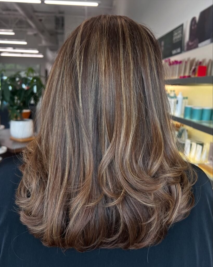 Medium Honey Brown Layers with Soft Feathering