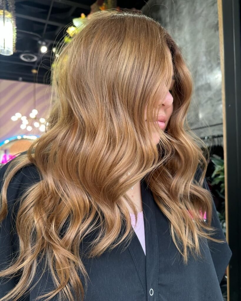 Golden Honey Brown Beachy Waves