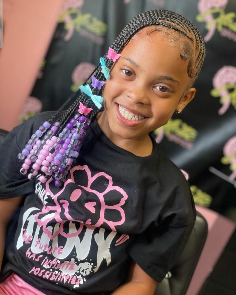Half Side Swept Cornrows