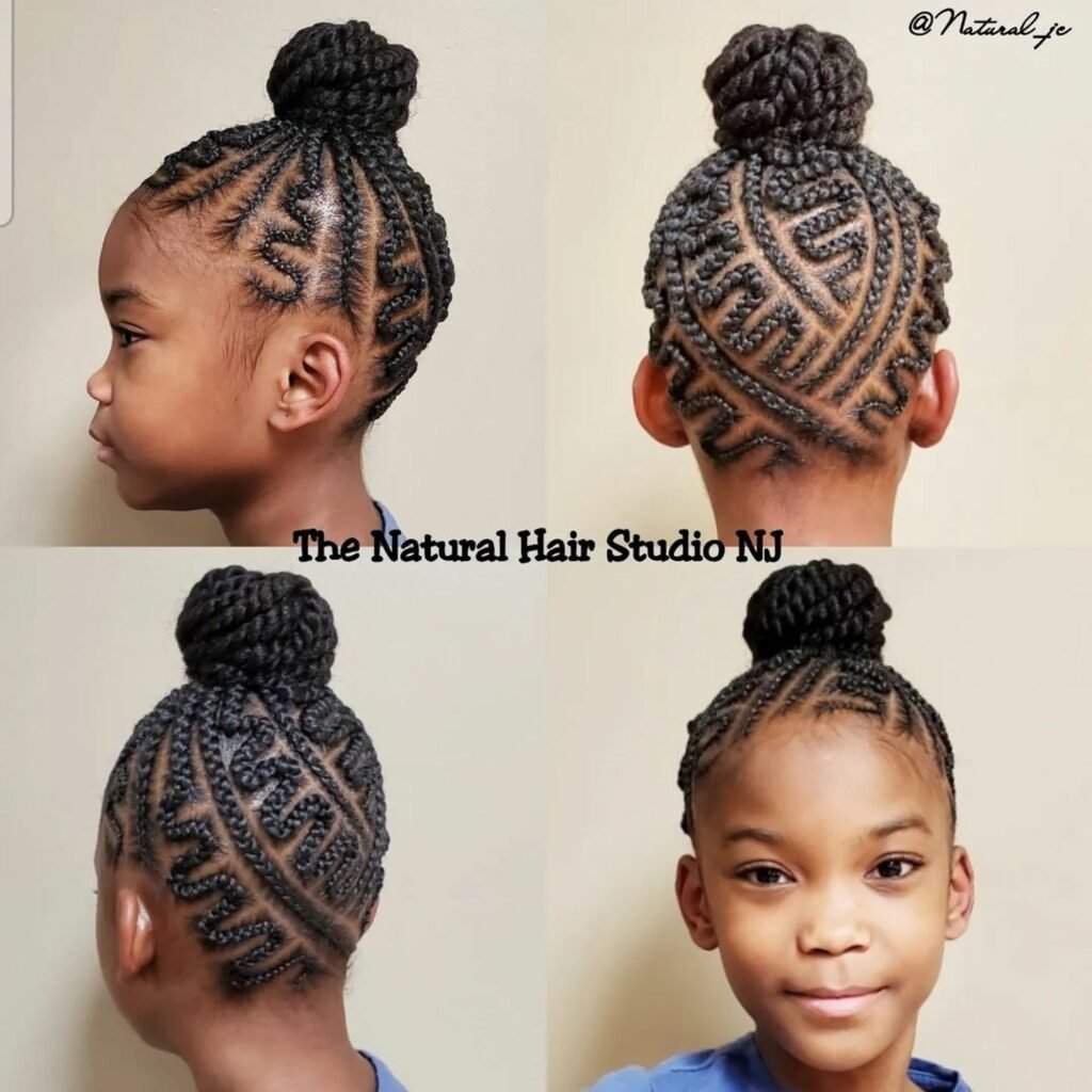 Zigzag Cornrow Bun